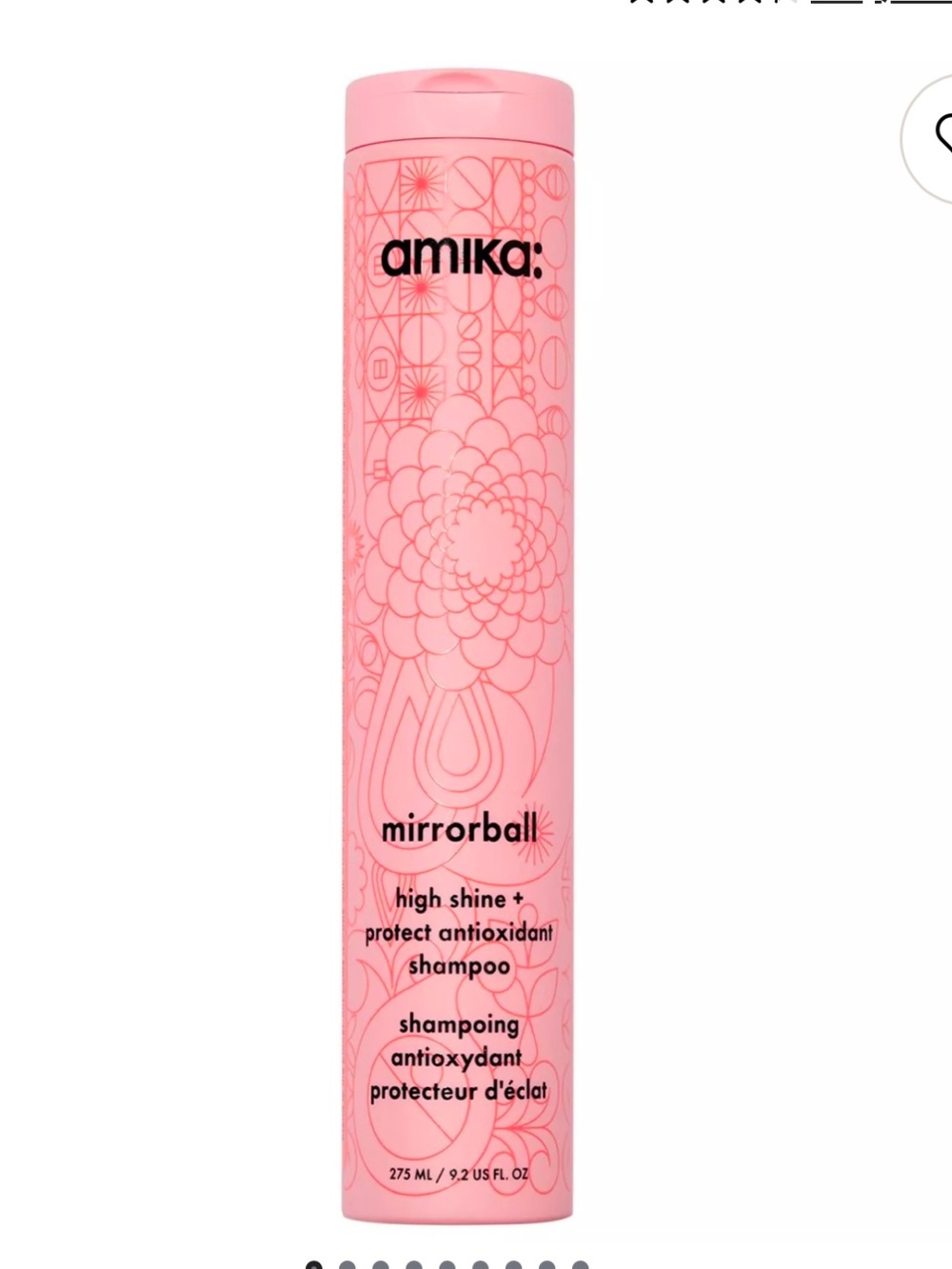 amika Mirrorball High Shine Shampoo — Pink Bottle